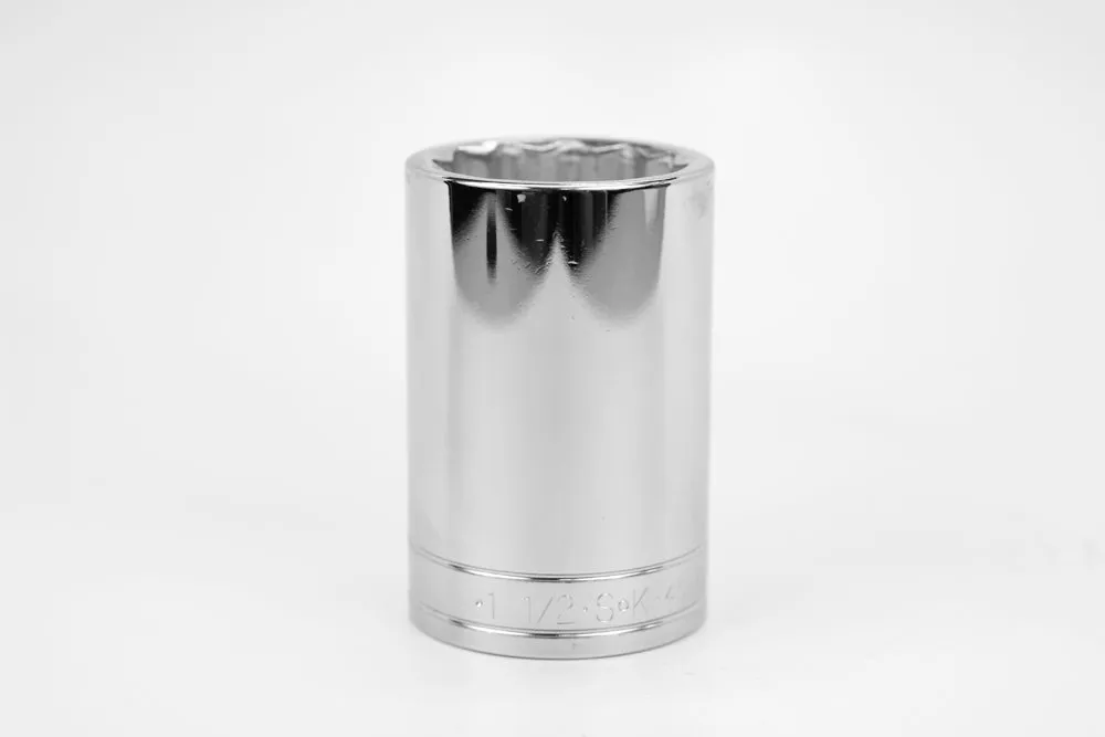 1-1/2" 1/2" Drive 12 Point Fractional Deep Chrome Socket