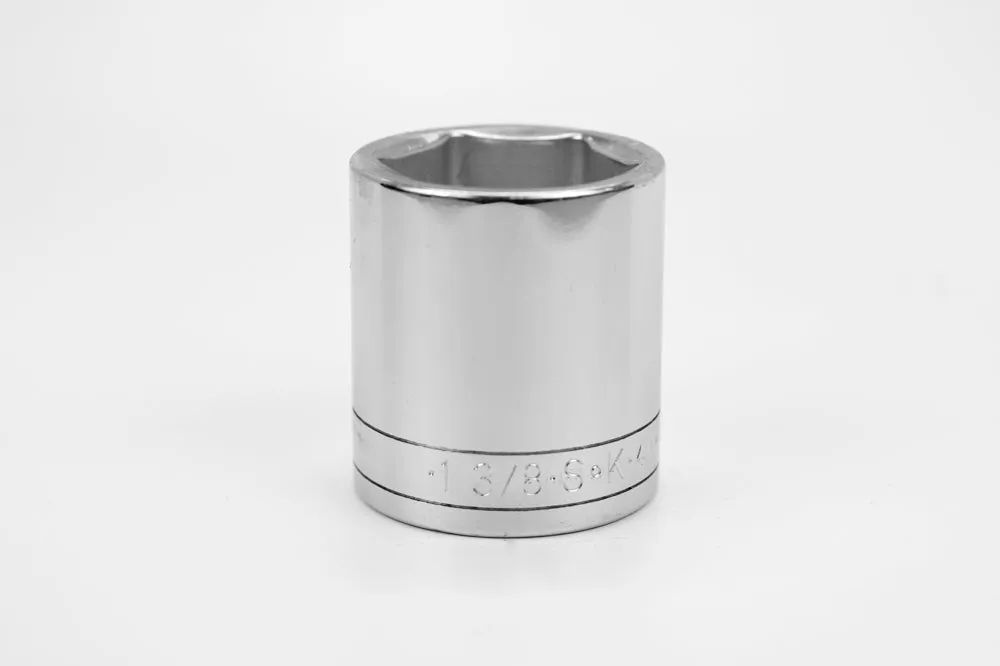 1-3/8" 1/2" Drive 6 Point Fractional Standard Chrome Socket