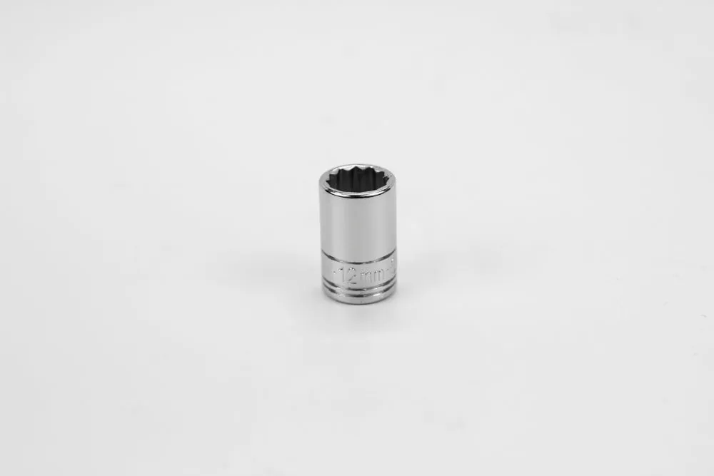 12 mm 3/8" Drive 12 Point Metric Standard Chrome Socket