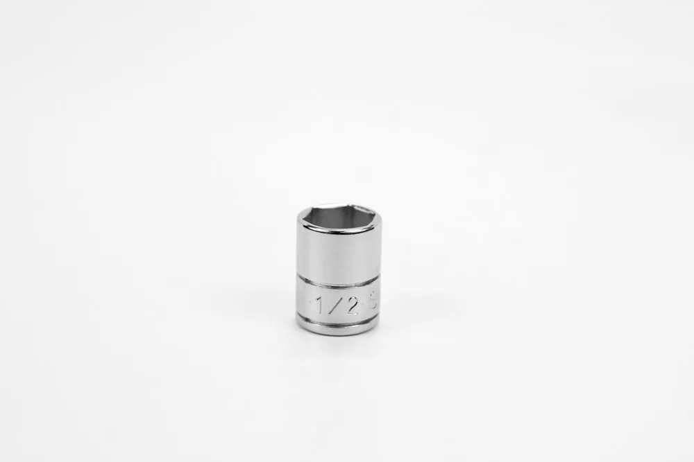 1/2" 1/4" Drive 6 Point Fractional Standard Chrome Socket