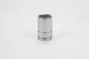 17 mm 1/2" Drive 12 Point Metric Standard Chrome Socket