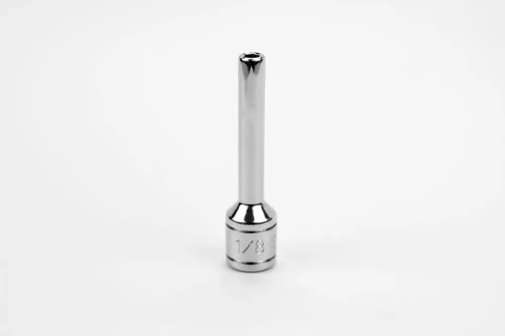 1/8" 1/4" Drive 6 Point Fractional Deep Chrome Socket