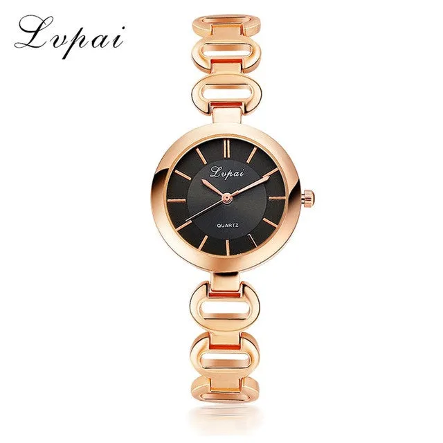 2017 New Arrive Lvpai Famous Brand Rose Gold Quartz Watch Concise and easy Stainless Steel Watch Women Fashion Luxury  Watches