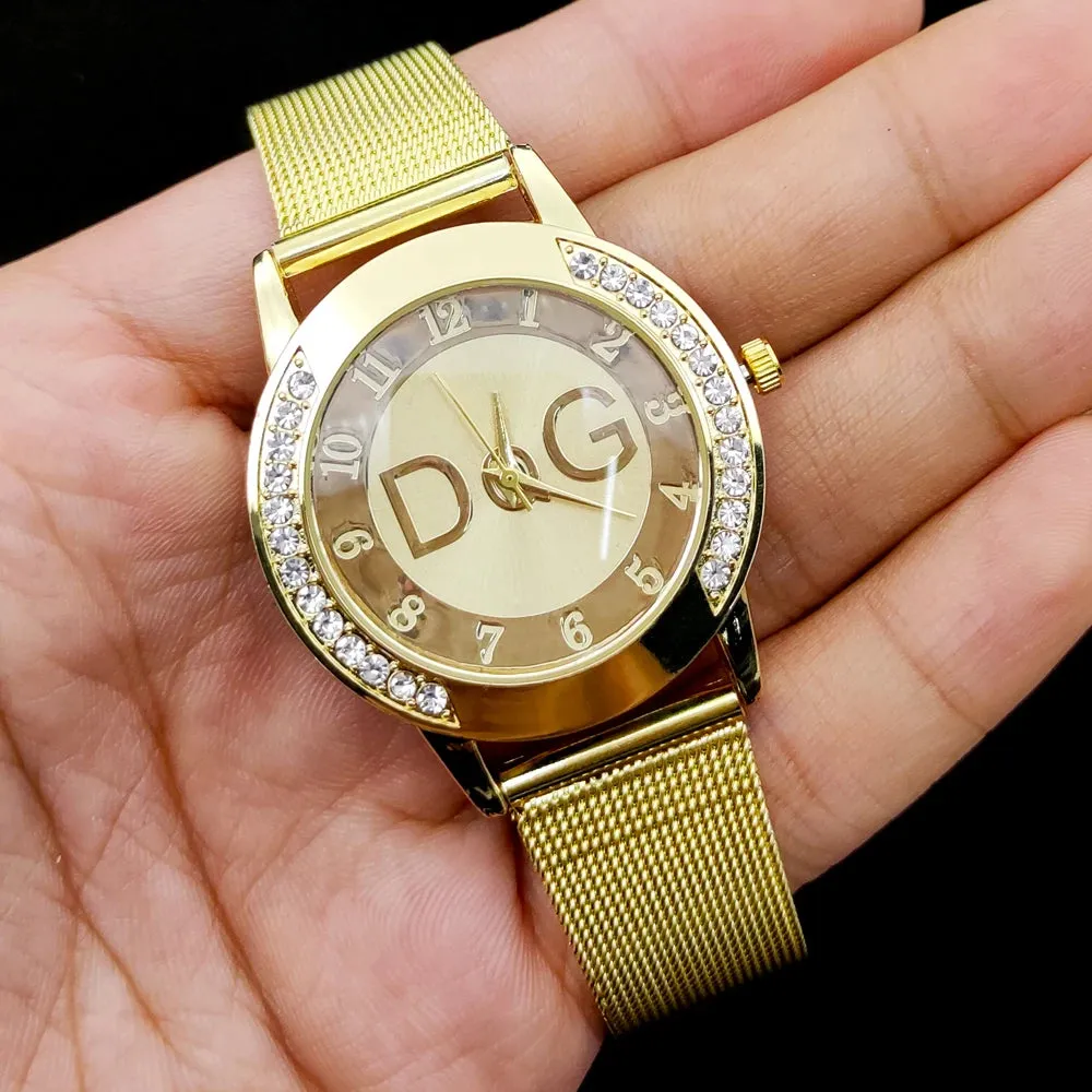 2024 Hot Sale European Fashion Watch Women Luxury Brand DQG Quartz Watch Reloj Mujer Casual Stainless Steel Ladies Clock