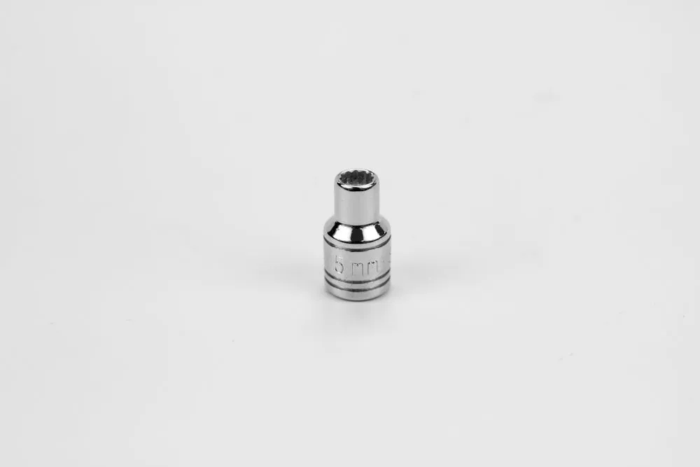 5 mm 1/4" Drive 12 Point Metric Standard Chrome Socket