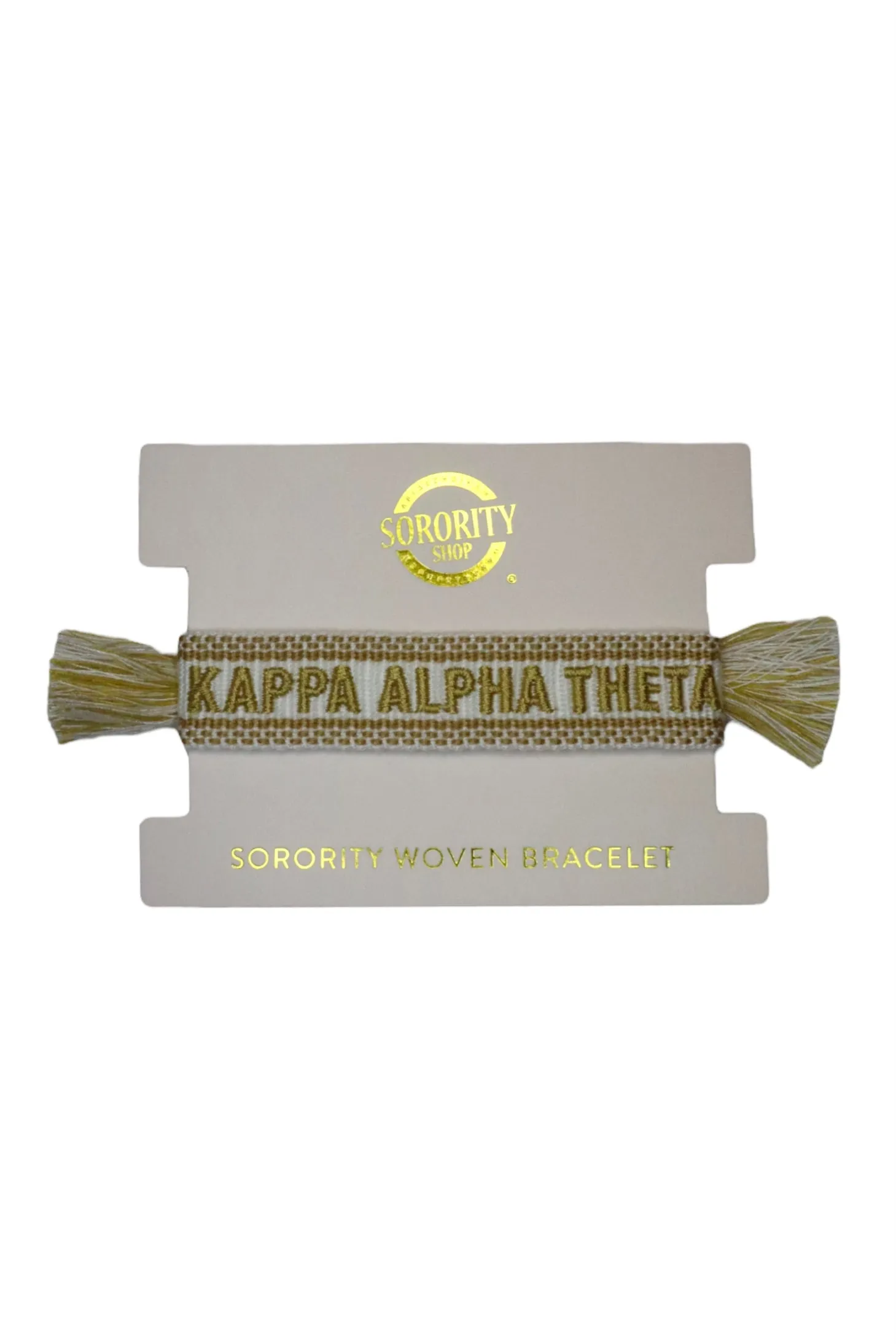 Alpha Sigma Alpha Woven Bracelet, White and Gold Design