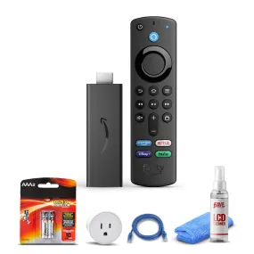 Amazon Fire TV Stick (2021)   Smart Plug   Cat5 Cable   Batteries