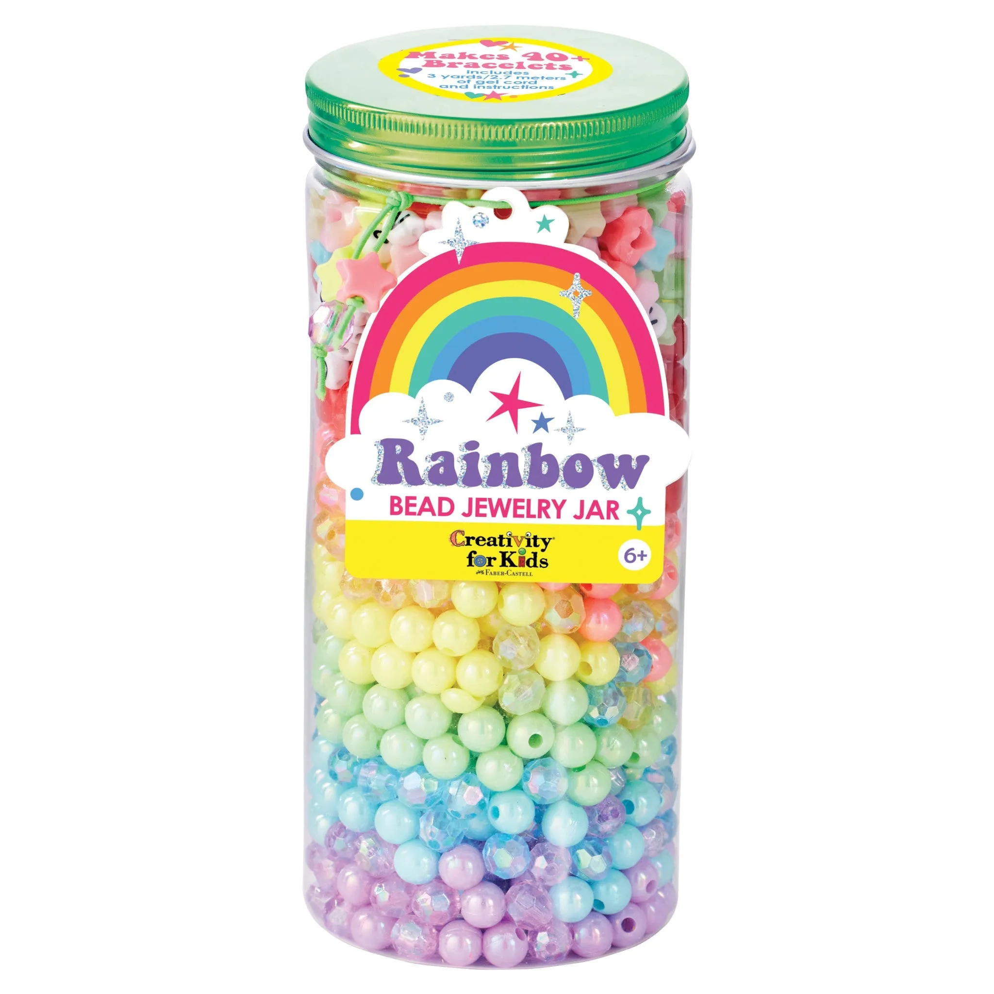 Bead Jewelry Jar - Rainbow