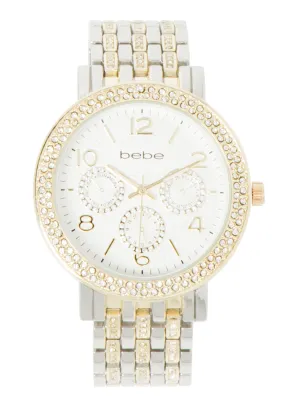 Bebe Two Tone Crystal Watch