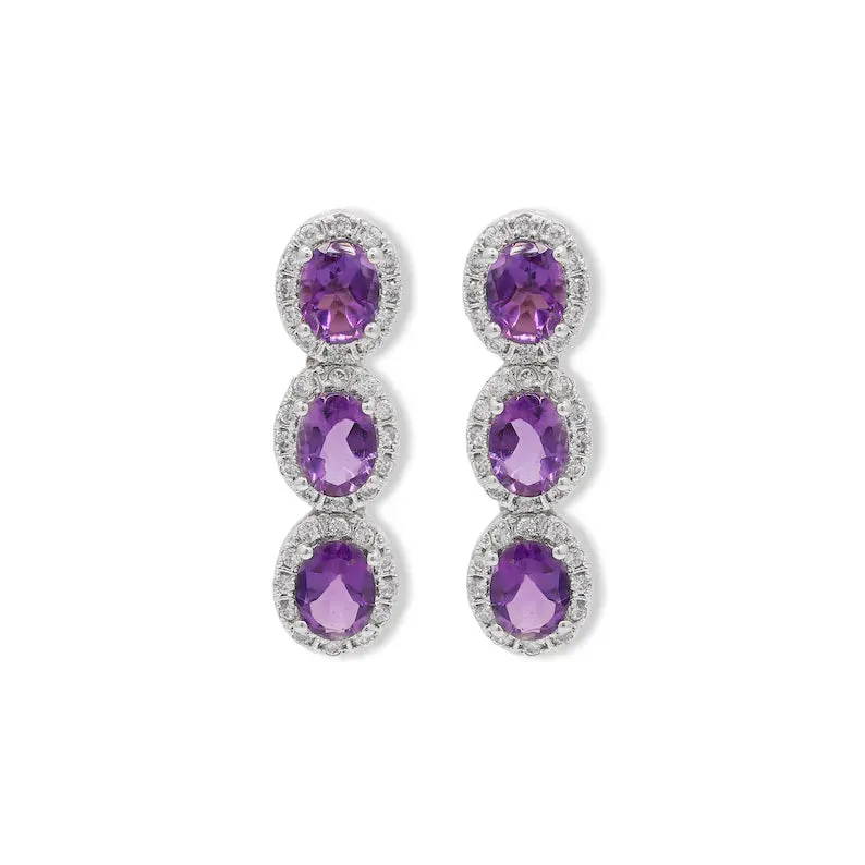 BJ06 – Amethyst Wedding/Prom/Anniversary  Jewelry Set-Necklace, Earrings & Ring Set