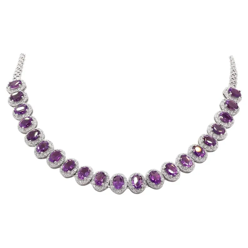 BJ06 – Amethyst Wedding/Prom/Anniversary  Jewelry Set-Necklace, Earrings & Ring Set