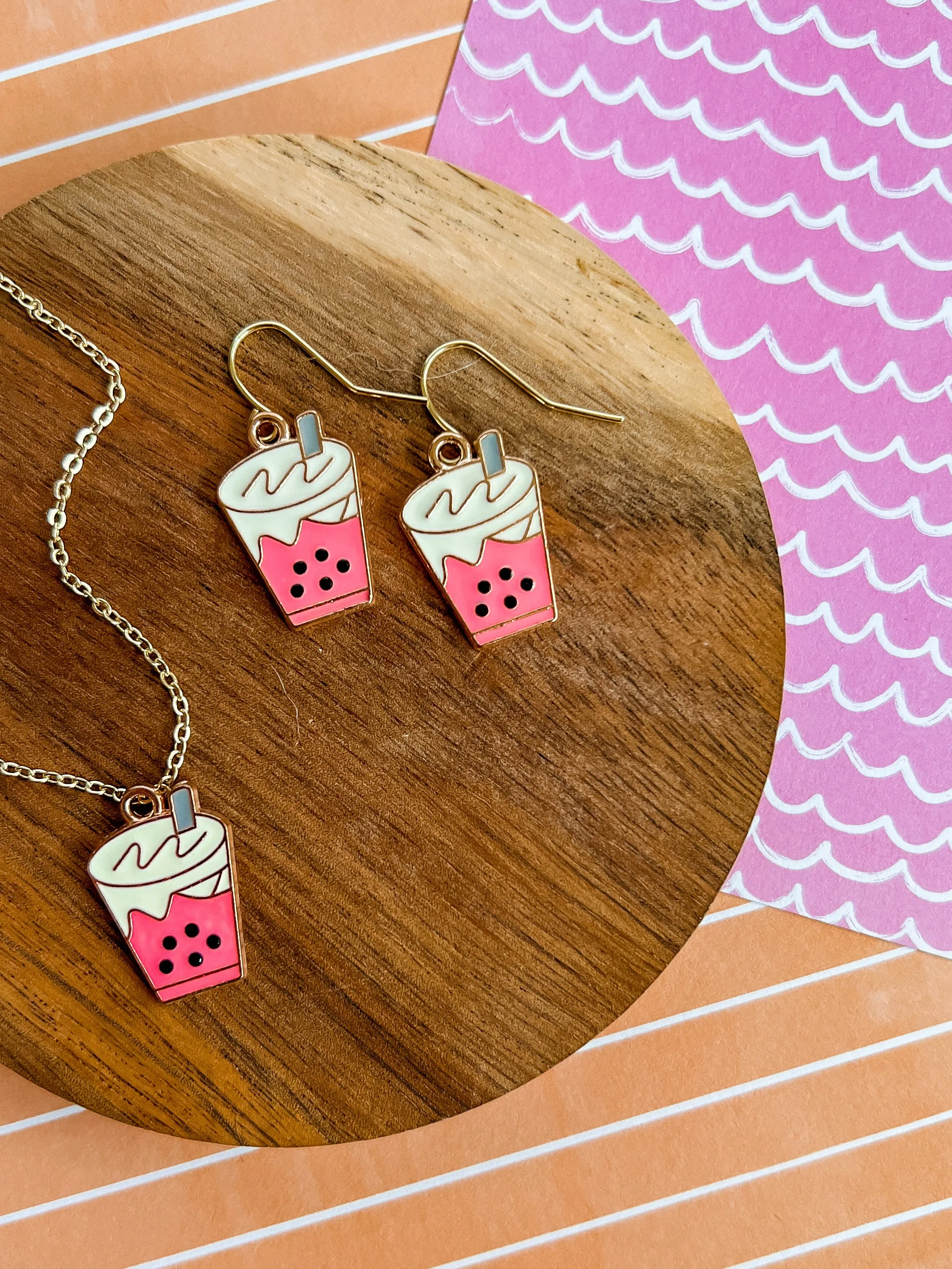 Boba Necklace and Earrings