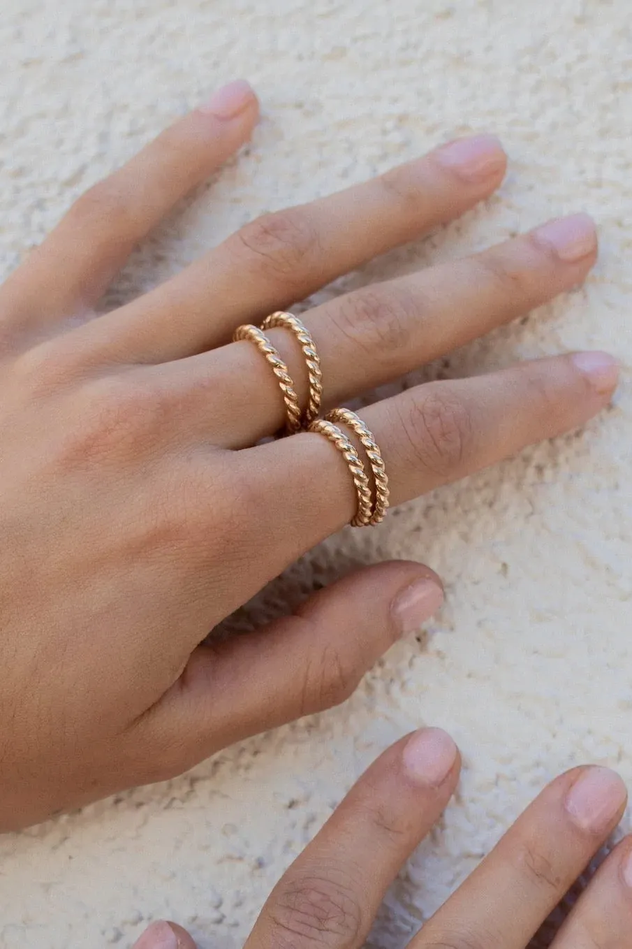 Bold Rope Ring ~ Gold Filled