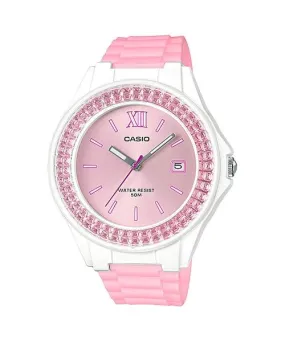 Casio Ladies' Standard Analog Pink Resin Band Watch LX500H-4E5 LX-500H-4E5