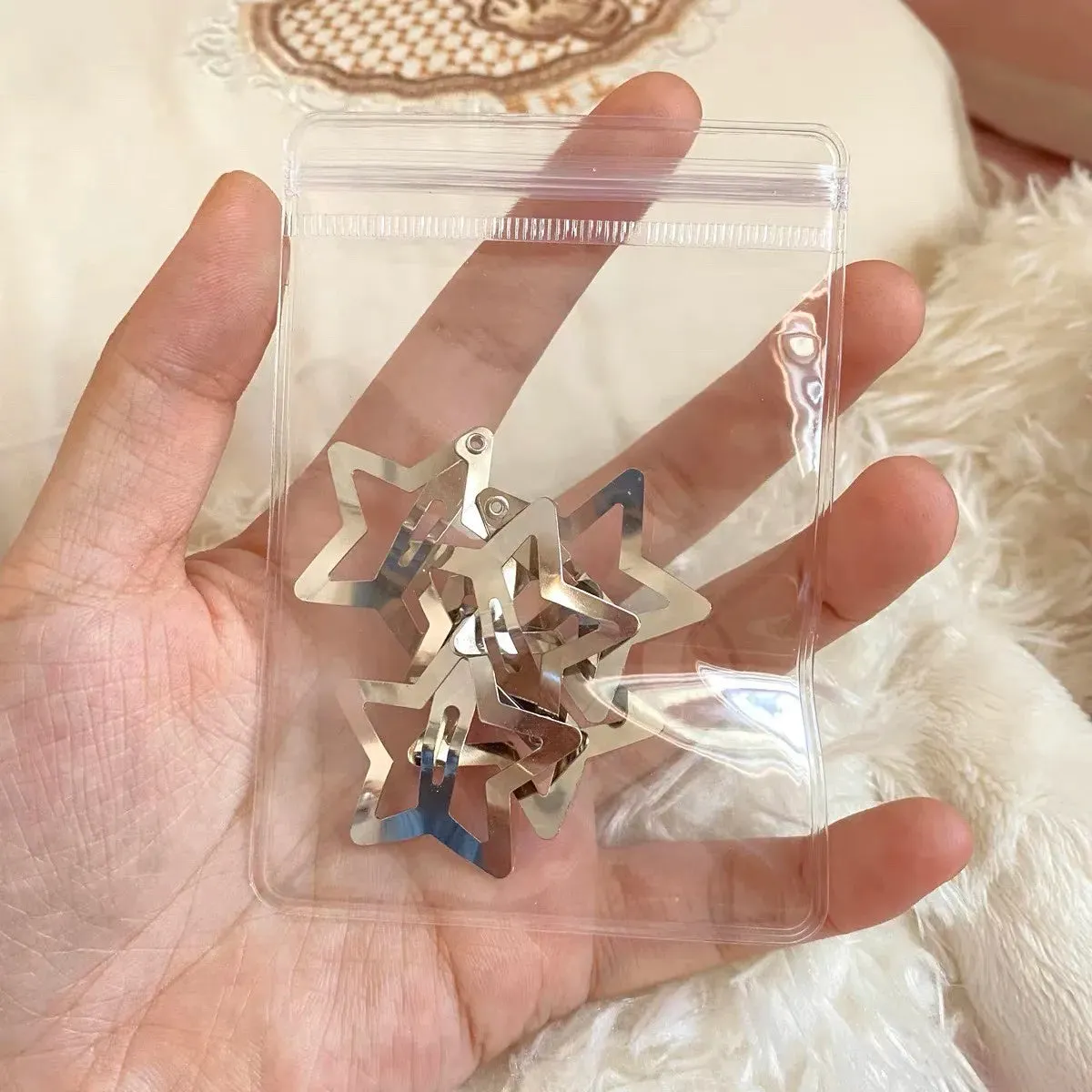 deanwangkt 10Pcs Silver Star BB Hairclips Girls Y2K Cute Star Barrettes Women Simple Metal Snap Clip Headdress Hair Jewelry Accessories