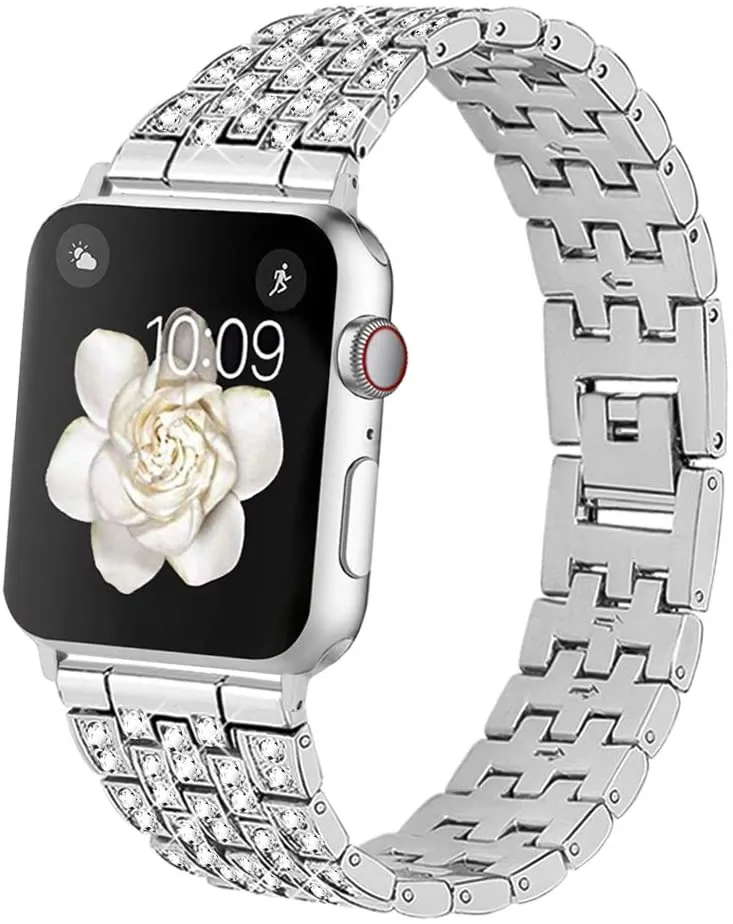 Diamond Blocks Bling Metal Band for Apple Watch 38/40/4mm & 42/44/45mm