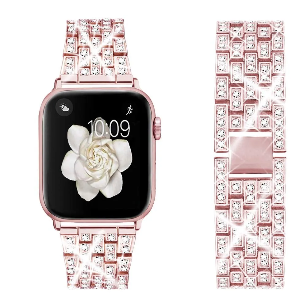 Diamond Blocks Bling Metal Band for Apple Watch 38/40/4mm & 42/44/45mm