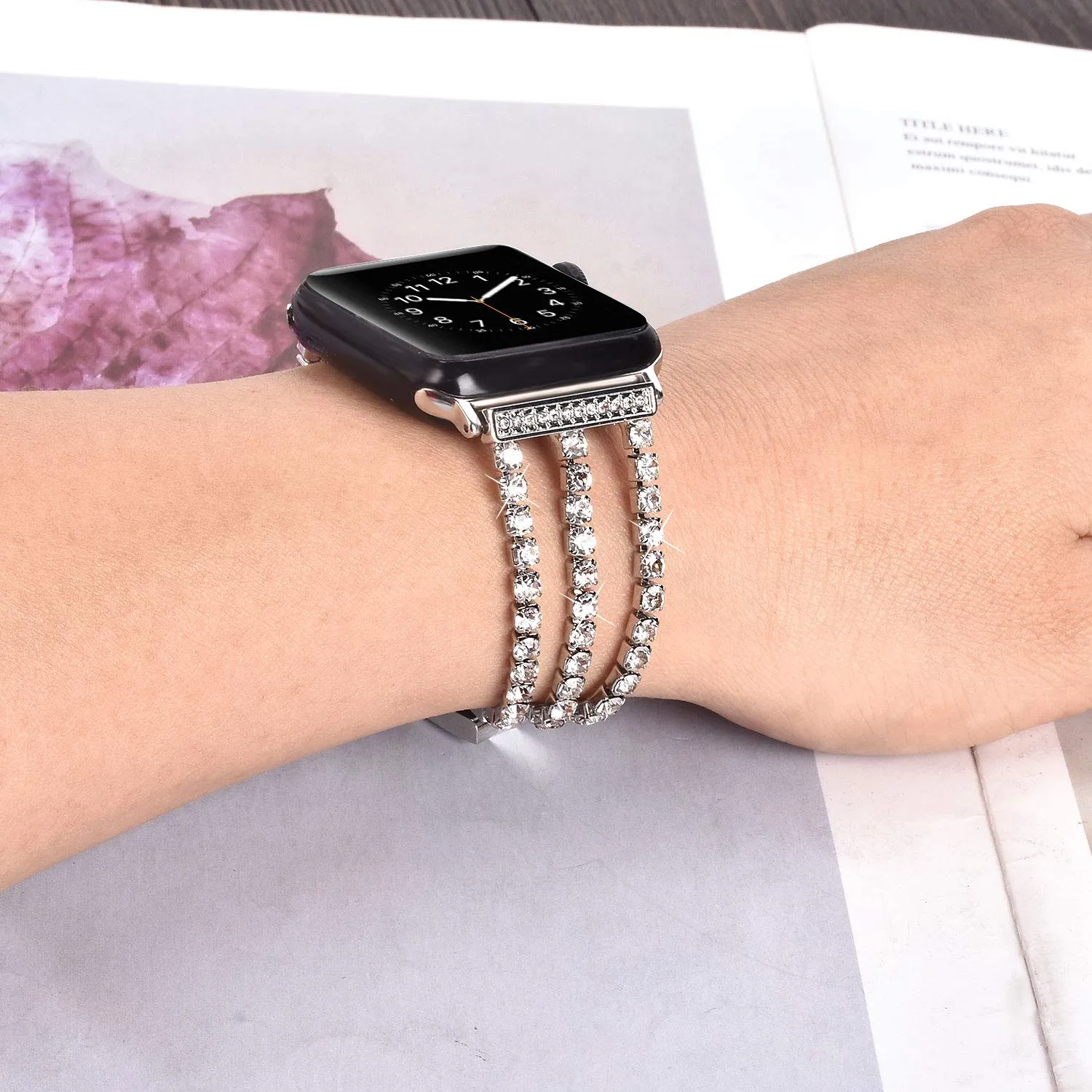 Dressy Bling Band for Apple Watch 38/40/41mm & 42/44/45mm Link Bracelet