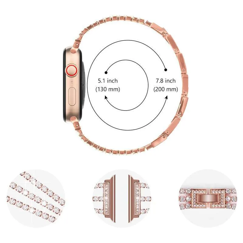 Dressy Bling Band for Apple Watch 38/40/41mm & 42/44/45mm Link Bracelet