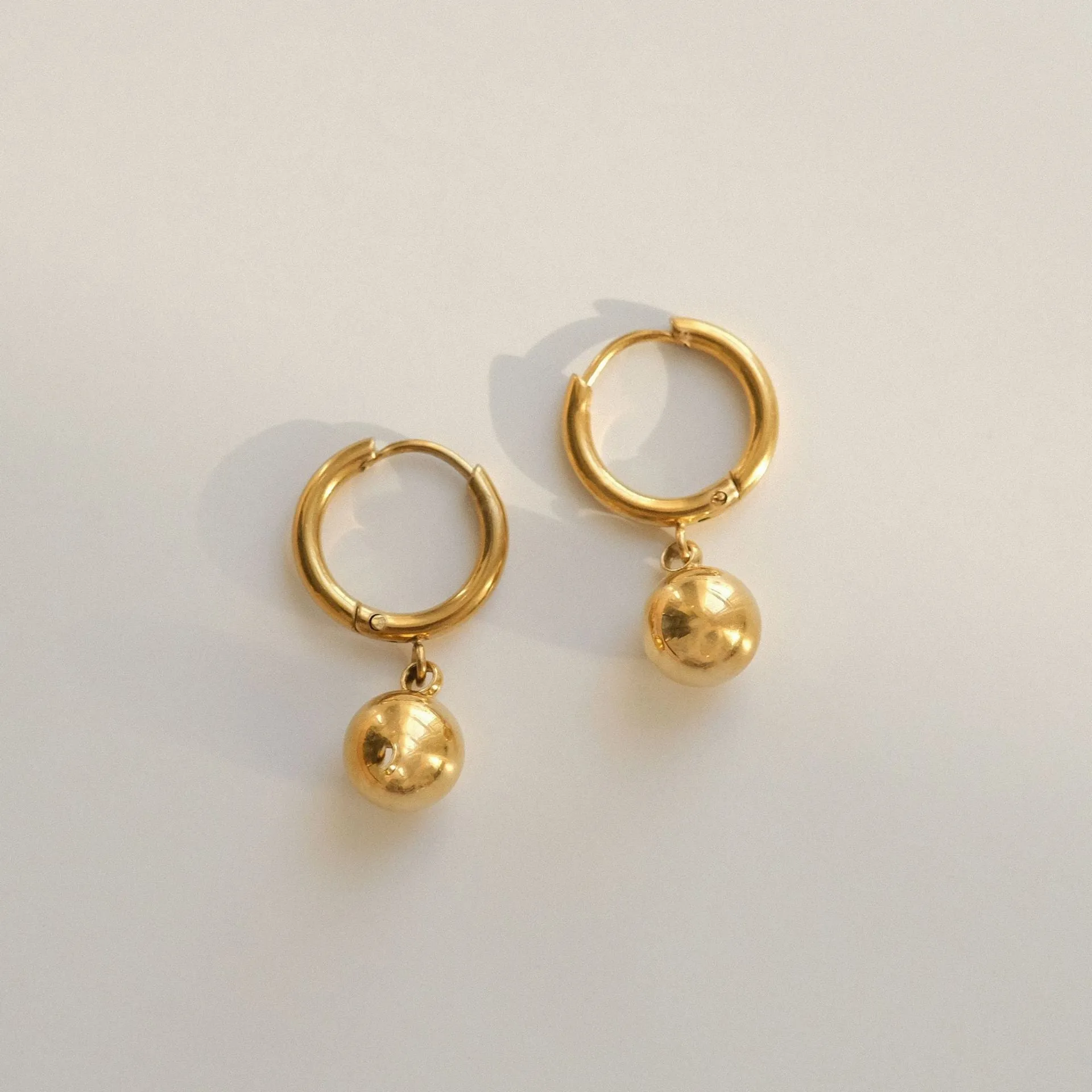 Earrings for Women with Metallic Texture, Small Round Bead Earrings