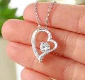 Forever Love Necklace and Cubic Zirconia Earring Set Dazzling Gift for the love in your life.