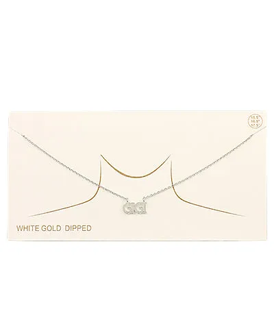 Gigi Letter Necklace White Gold Dipped