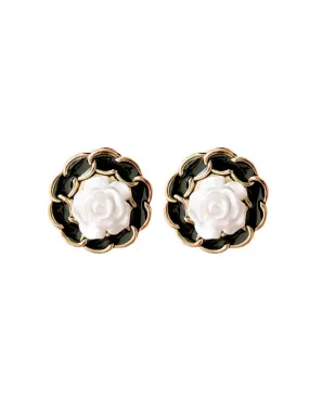 Latest Black Shining Rose Earrings