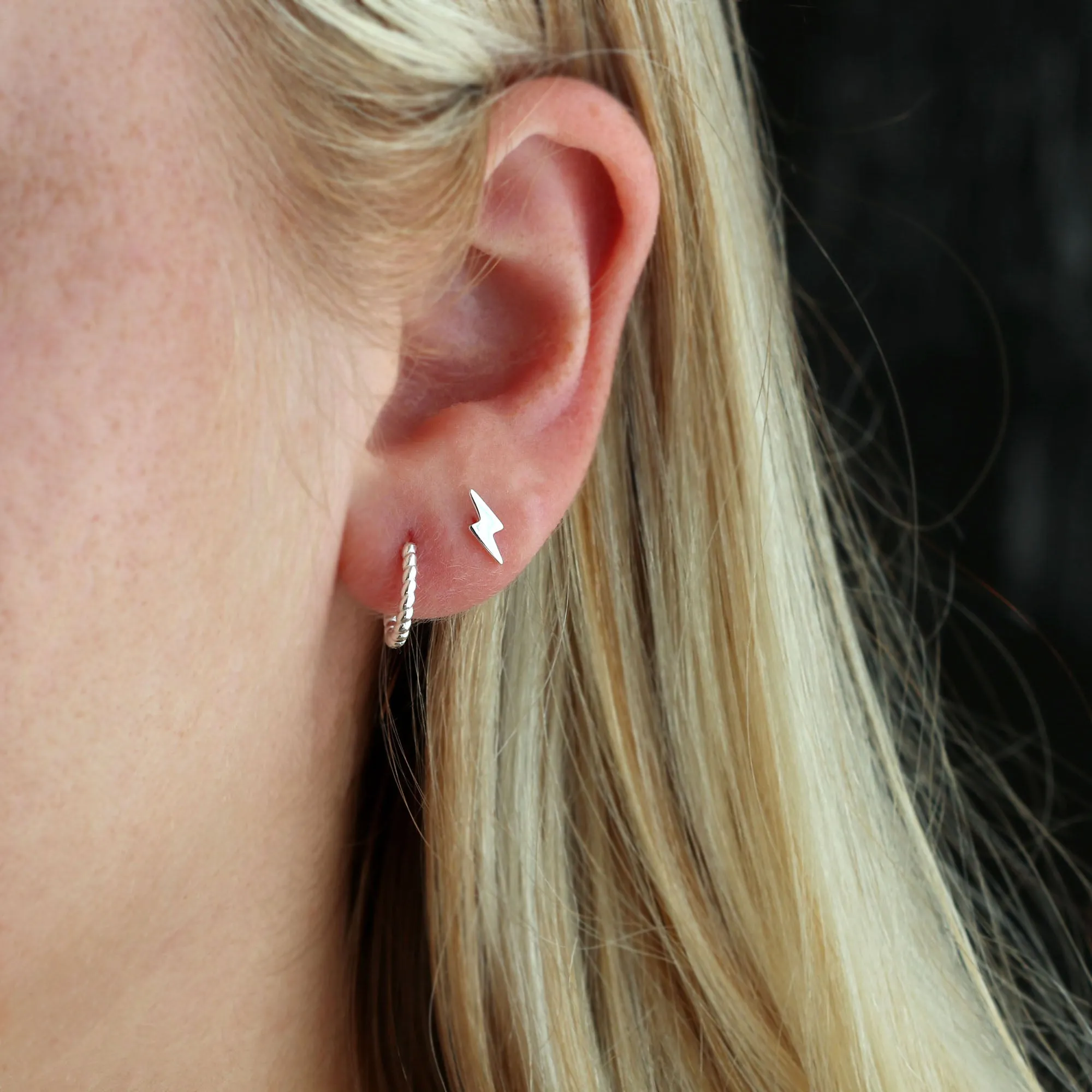 Lightning Bolt Stud Earrings