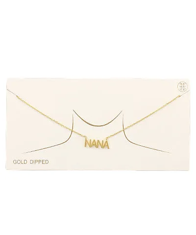 Nana  Letter Necklace Yellow Gold Dipped