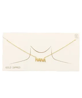 Nana  Letter Necklace Yellow Gold Dipped