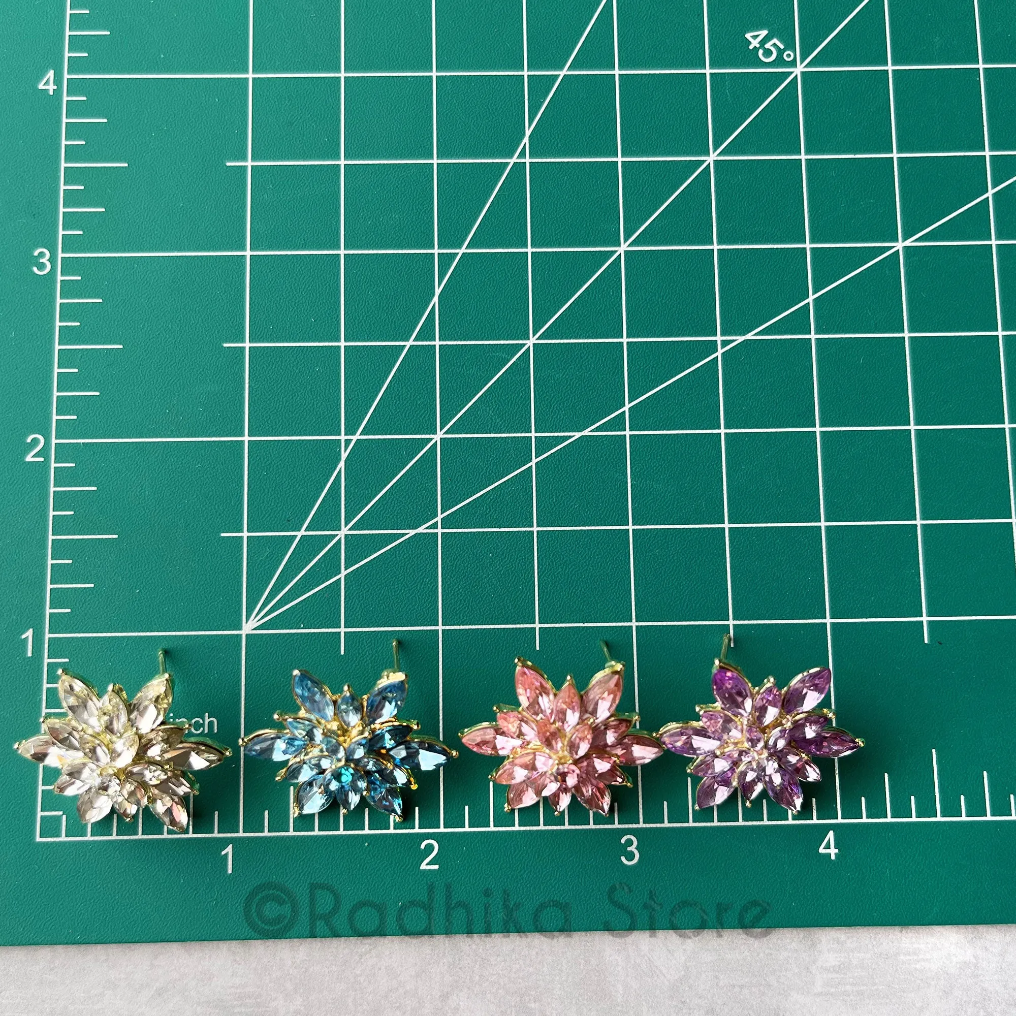 Polestar - Rhinestone Earrings - 1 Inch