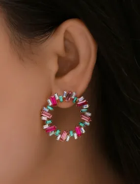 Rhinestone Round Decor Earings