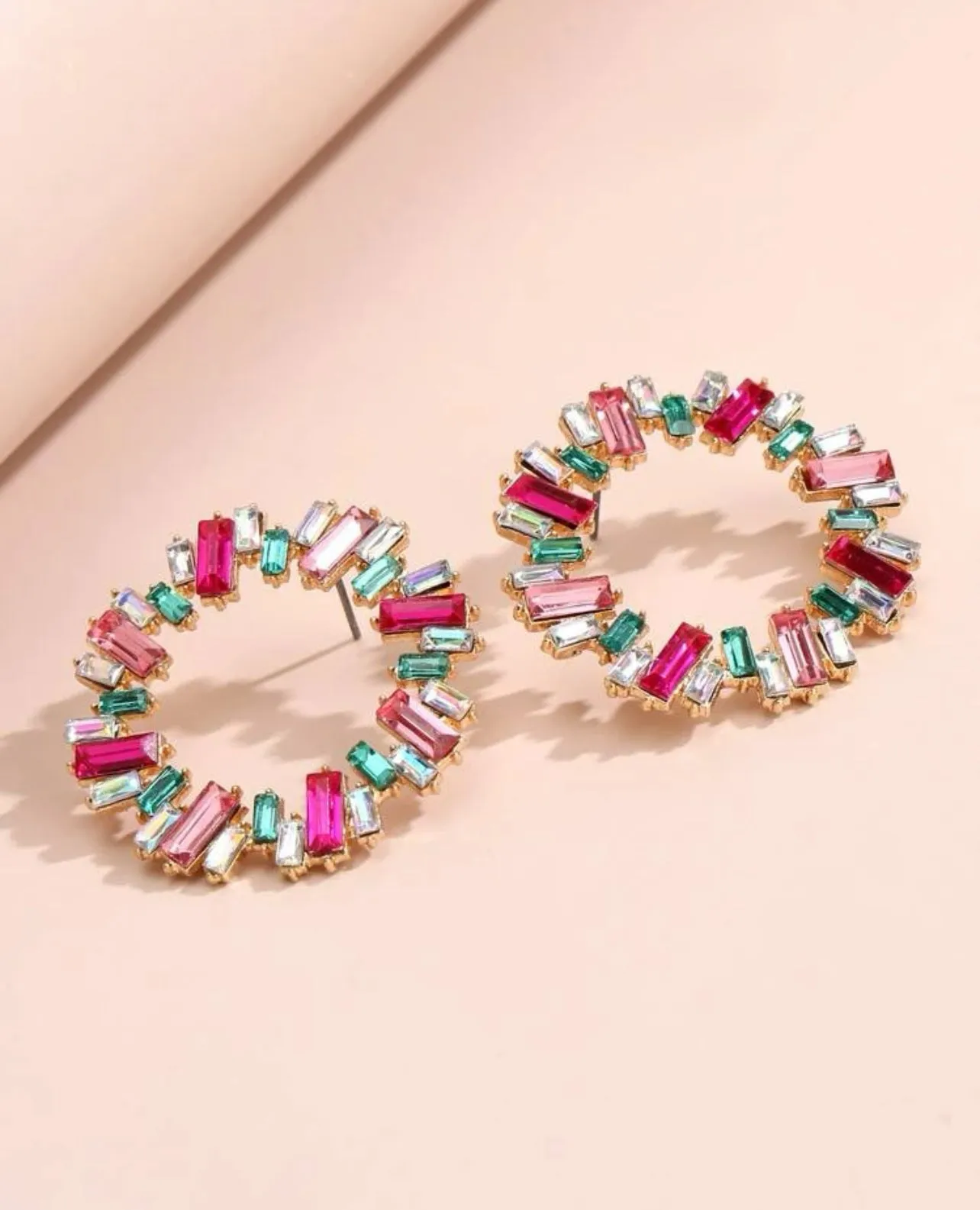 Rhinestone Round Decor Earings