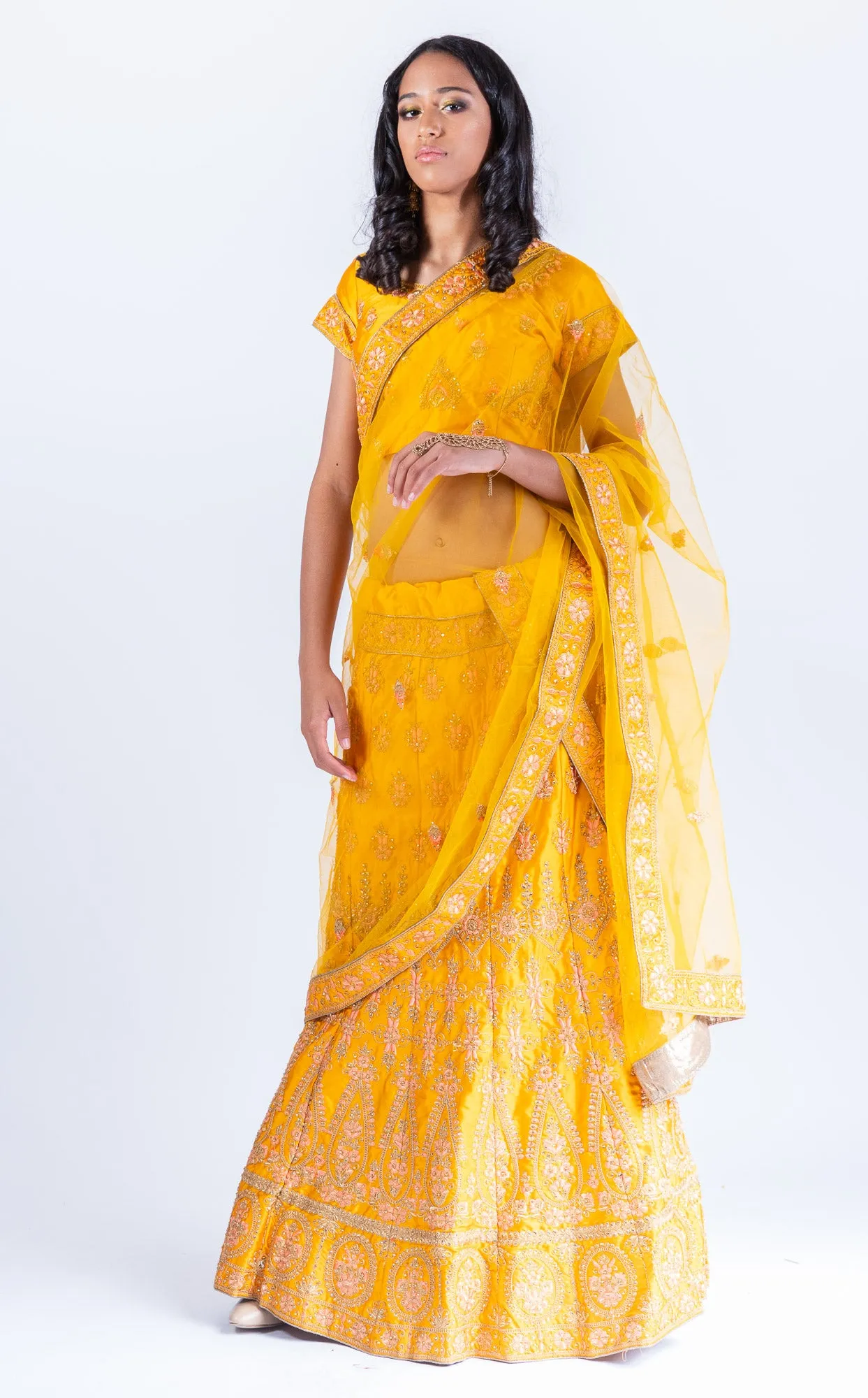 Silk bumblebee Heavy Embroidered Lehenga Set