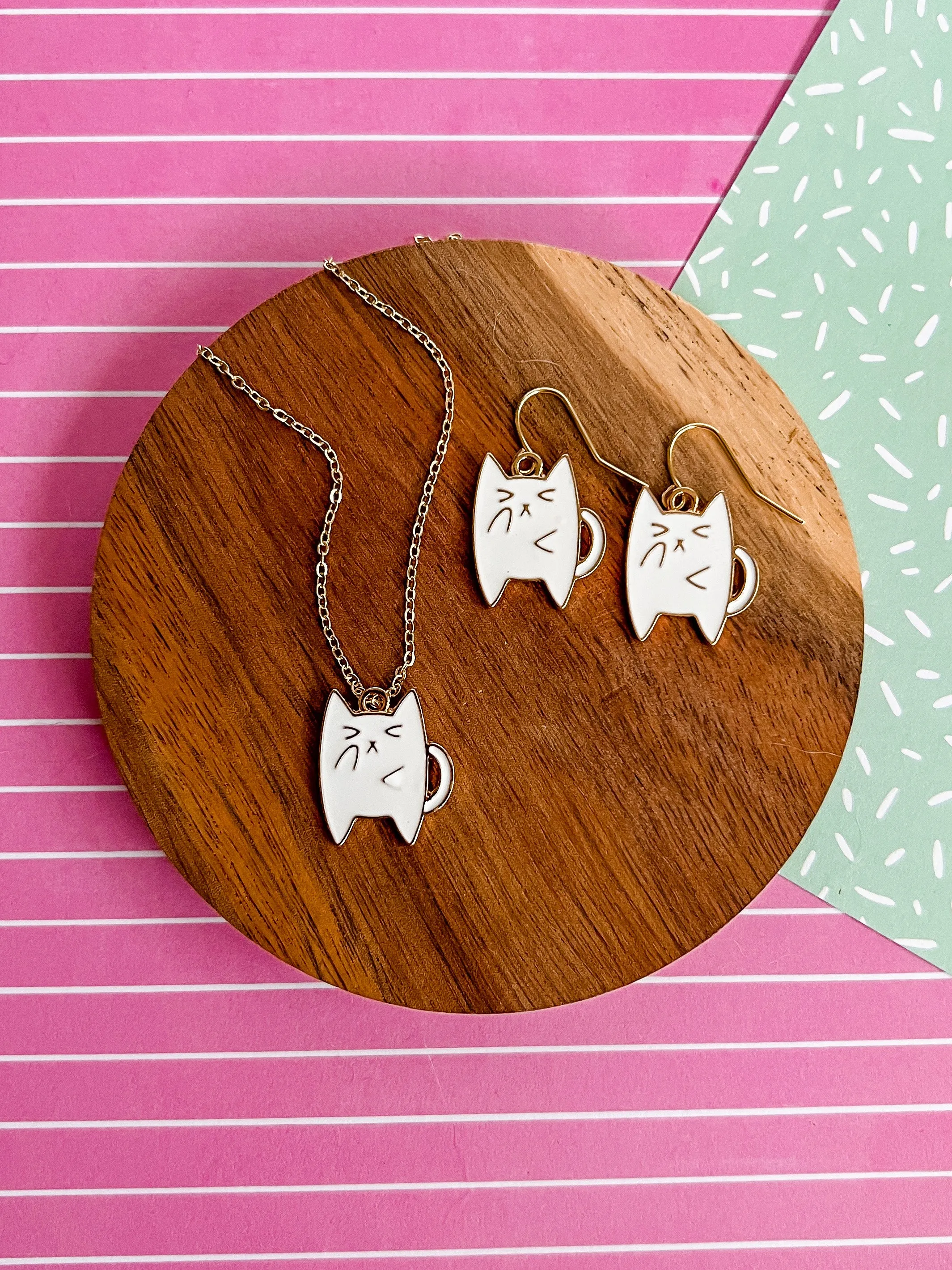 Smelly Cat Necklace and Earrings