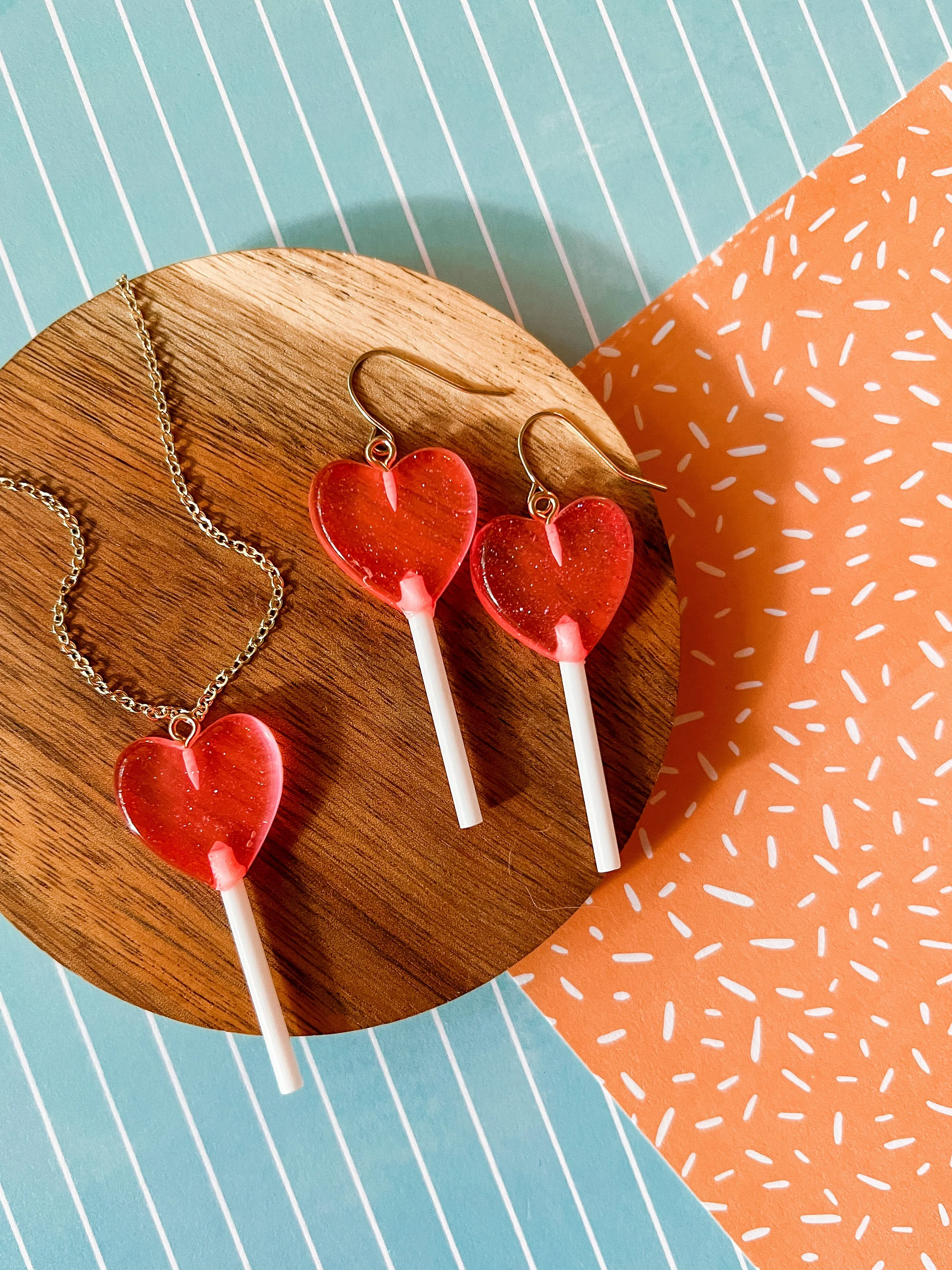 Sparkle Lolly Necklace and Earrings