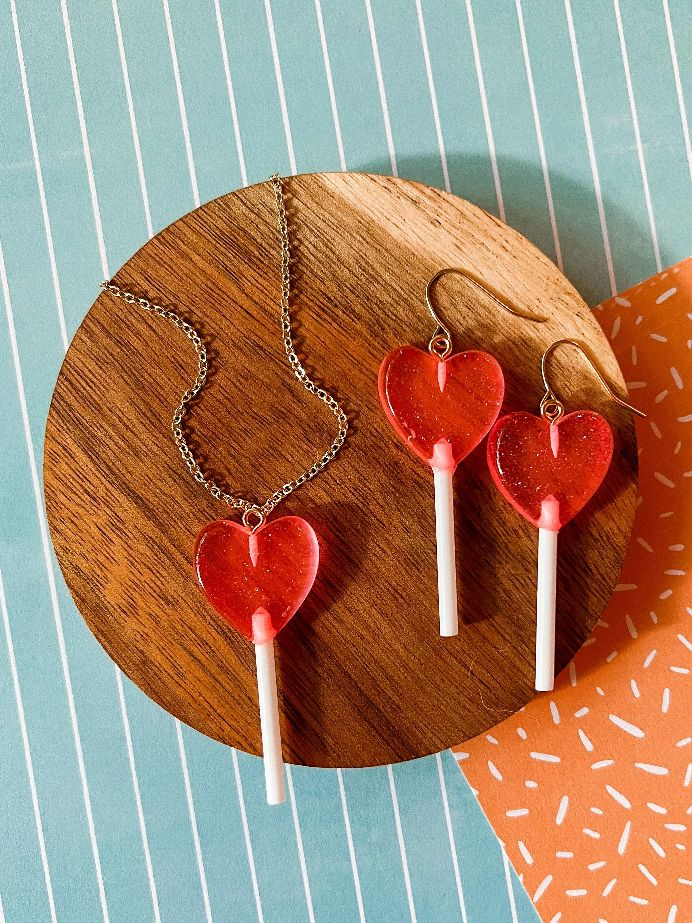 Sparkle Lolly Necklace and Earrings