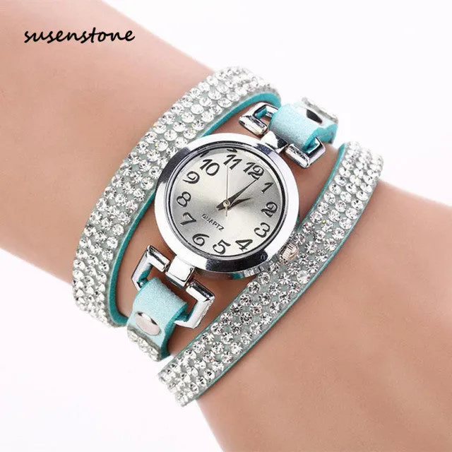 SUSENSTONE Brand New Famous Brand Watch Fashion Women Luxury Dress Watches 8 colors Quartz Watch Bracelet Watch Female clock Y30