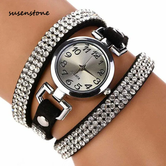 SUSENSTONE Brand New Famous Brand Watch Fashion Women Luxury Dress Watches 8 colors Quartz Watch Bracelet Watch Female clock Y30