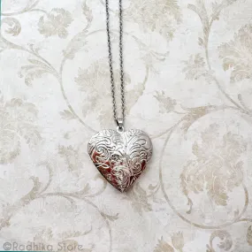 Sweet Heart Locket- Silvery- Necklace/ Pendant