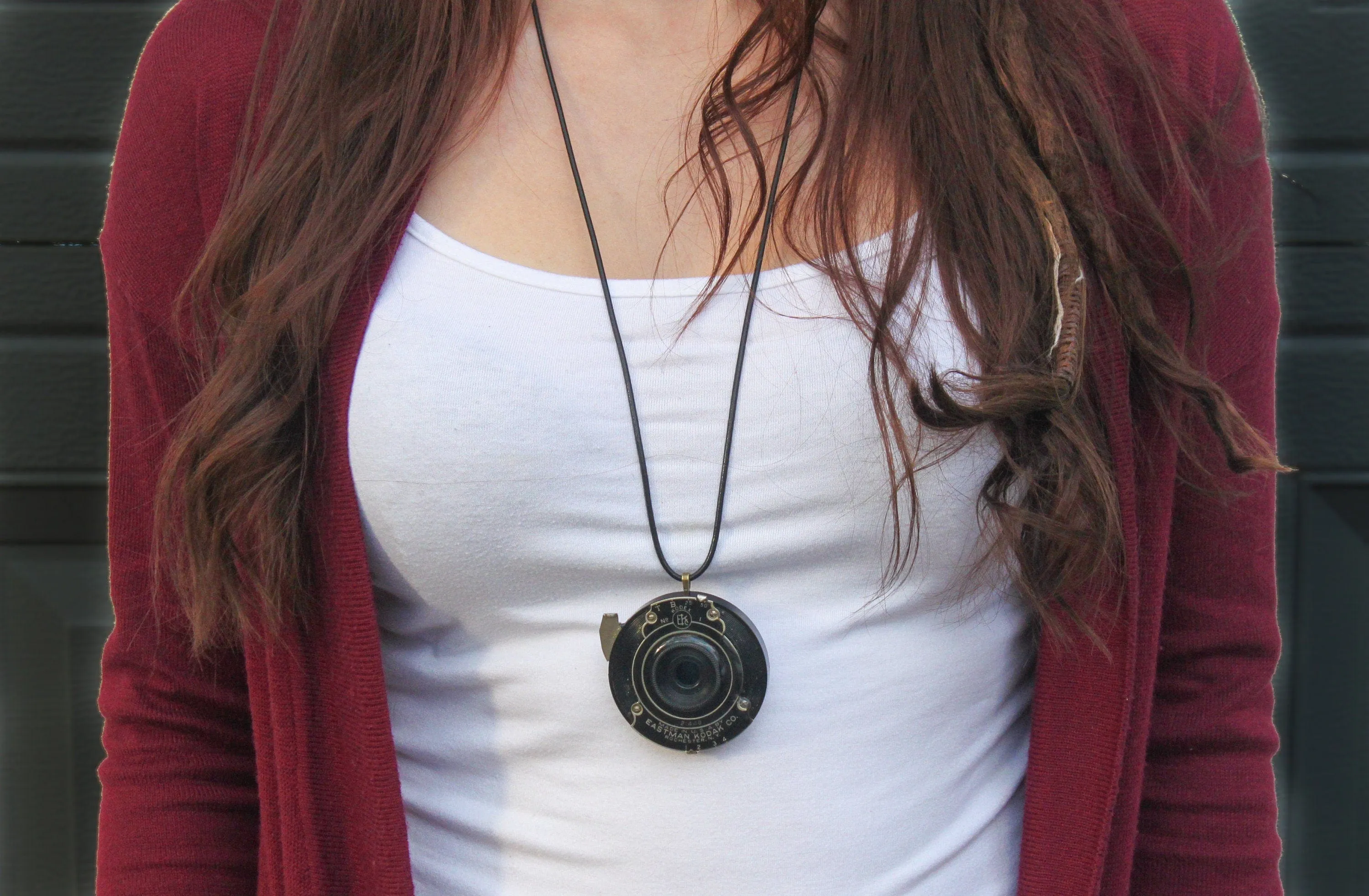 Vintage Camera Lens Pendant Necklace - Gift For Wife - Eco-friendly upcycled Statement Jewelry - gift for her - handmade steampunk jewelry